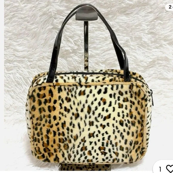 Vintage Kate Spade Faux Fur Leopard Print Mini Handbag - Picture 3 of 16